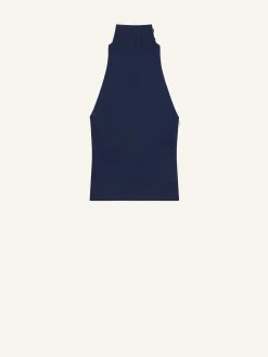 BLOUSE COL FOULARD SANS MANCHES
