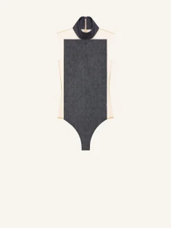 BODY CARRÉ MAGIQUE COL MONTANT DENIM
