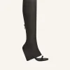 BOTTES COMPENSÉES OBLIQUES EN CUIR