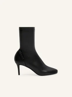 BOTTINES OBLIQUE EFFET CUIR STRETCH