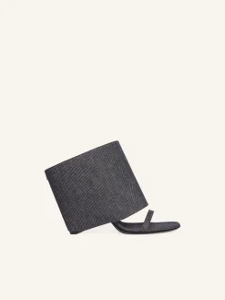 MULES COMPENSÉES OBLIQUES EN DENIM