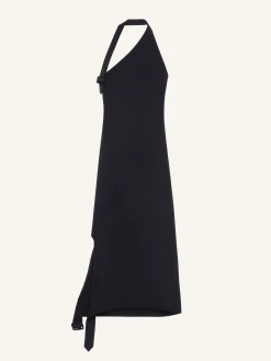 ROBE LONGUE ASYMÉTRIQUE À BOUCLES