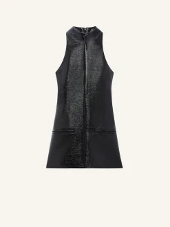 ROBE TRAPÈZE EN VINYLE SANS MANCHES