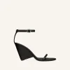 SANDALES OBLIQUES EN CUIR