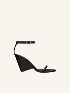 SANDALES OBLIQUES EN CUIR