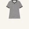 T-SHIRT CONTRASTE PIED-DE-POULE
